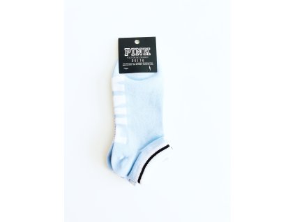 Victoria's Secret PINK Low-Show Blue stylové pohodlné ponožky s logem Pink 2 páry