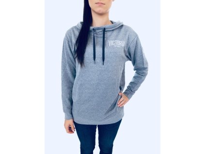 Victoria's Secret Long Fit Grey stylová šedá mikina s kapucí z kolekce Victoria Sport
