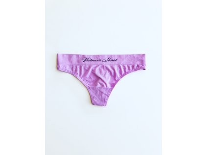 Victoria's Secret Body Levander pohodlná levandulová sexy tanga s vyšívaným nápisem VS