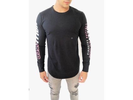 Hollister Southern California Black stylové triko s dlouhým rukávem