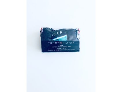 Tommy Hilfiger Comfort Cotton Stretch pohodlné bavlněné boxerky s nápisy po celém obvodu 3 ks
