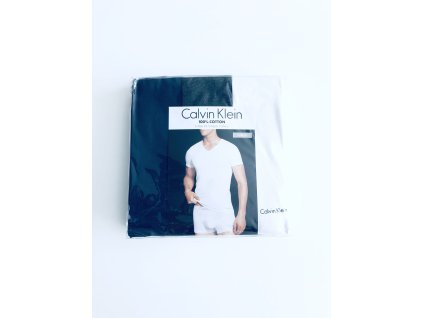 Calvin Klein V-Neck stylová bavlněná trika Slim Fit s mini nápisem 3 ks