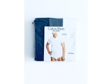Calvin Klein V-Neck stylová bavlněná trika Classic Fit s mini nápisem 3 ks