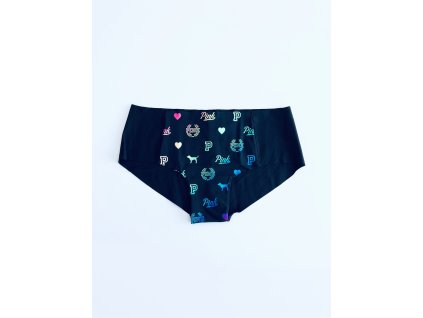 Victoria's Secret PINK Logo Multi Black stylové kalhotky Hipster