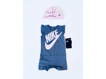 Nike Kids Multi stylový dívčí overal s krátkým rukávem a čepice set 2 ks