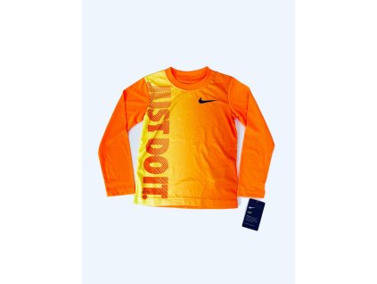 Nike Athletic Cut DRI-FIT Orange stylové chlapecké sportovní triko dl. rukáv s motivem