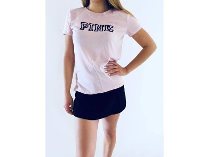 Victoria's Secret PINK Logo Pink stylové růžové triko krátký rukáv