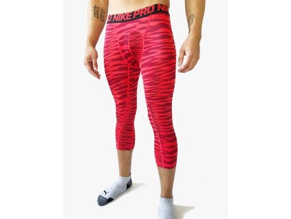 Nike Pro STAY COOL Zebra sportovní zebrované funkční 3/4 legíny s logem