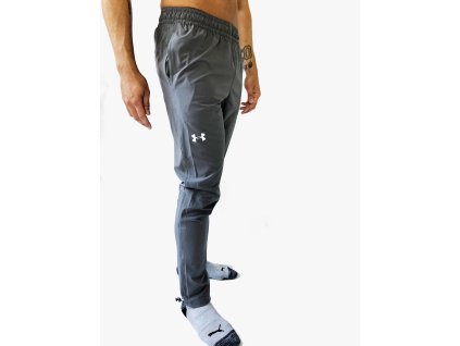 Under Armour HeatGear® Fitted sportovní šedé kalhoty s logem