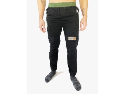 Rocawear Soldier pohodlné černé bavlněné kalhoty na gumu