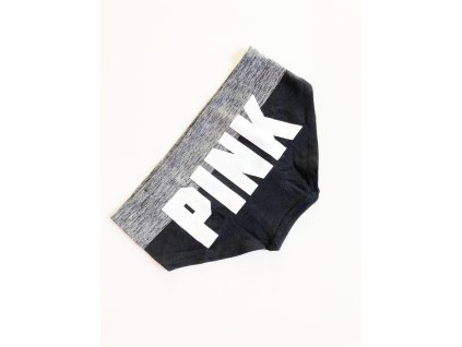 Victoria's Secret PINK pohodlné černé sportovní kalhotky Hipster s velkým nápisem Pink