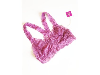 Discovery Purple pohodlná sexy podprsenka s krajkou Lace Bralette