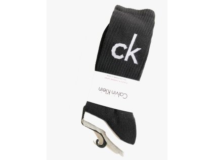 Calvin Klein Monogram 2 Rib stylové vysoké bavlněné ponožky s logem CK 3 páry