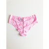Victoria's Secret No-Show pohodlné růžové bezešvé kalhotky Cheeky s nápisy