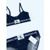 Calvin Klein Monogram Crew Black stylová podprsenka Triangle a kalhotky Bikini set 2 ks