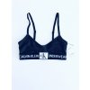 Calvin Klein Monogram Crew Black stylová podprsenka Triangle a kalhotky Bikini set 2 ks