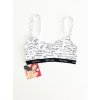 Calvin Klein ID Crew White stylová sportovní podprsenka s nápisy po celém obvodu