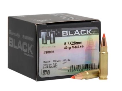 Hornady 5.7x28mm V‑MAX® Black™ 2.6g 40gr 00