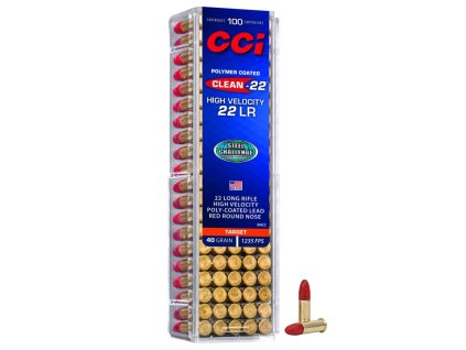 22LR CCI Clean 22 40gr 2,59g High Velocity Poly Coated Red LRN 100ks 944CC