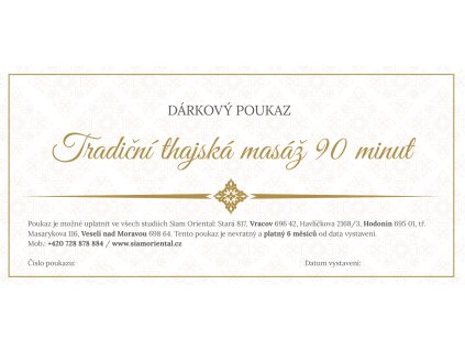 Tradiční thajská masáž 90 minut