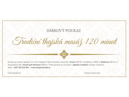 Tradiční thajská masáž 120 minut
