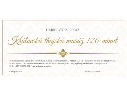 Královská thajská masáž 120 minut