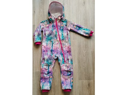 Softshellová kombinéza barevný les vel.92/98