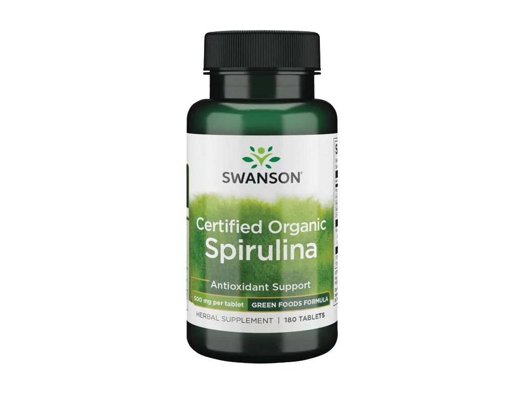 4258 swanson spirulina certified organic 500 mg 180 tablet