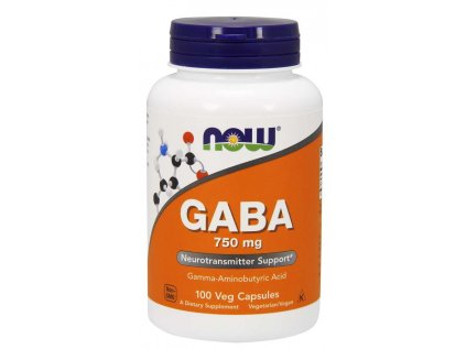NOW GABA 750 mg, 100 kapslí