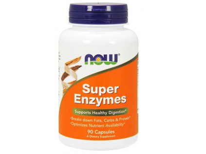 NOW Super Enzymes, komplexní trávící enzymy, 90 kapslí
