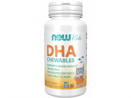 NOW DHA Kids Chewable (Omega-3), 100 mg, 60 žvýkacích kapslí