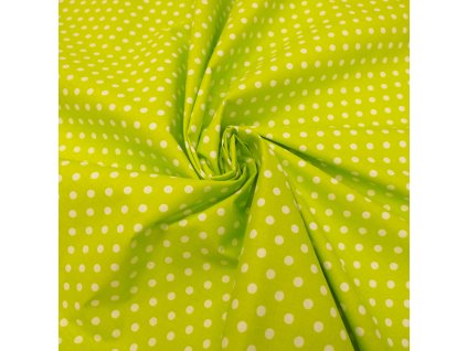 bavlněná látka - zelený puntík