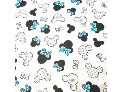 bavlněná látka minnie modrá (2)