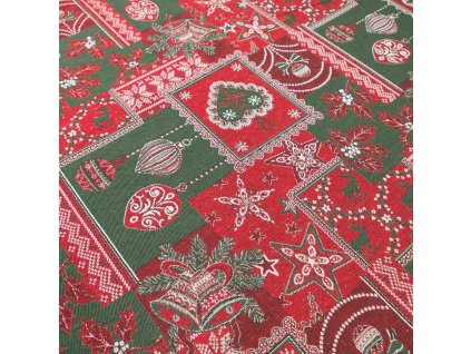 vánoční látka patchwork s kapkou zlaté