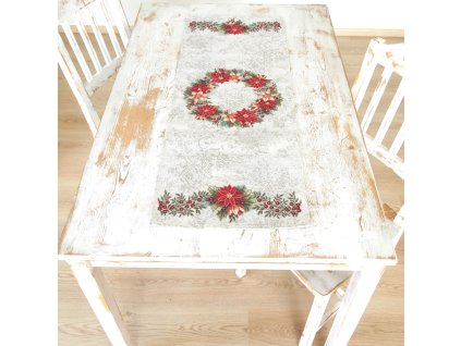 ubrus vánoční tradiční béž 100cm x 40cm (2)