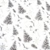 vánoční látka - stromky na bílé