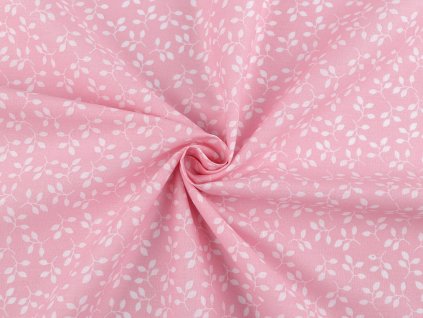 Bavlnená látka/plátno lístočky (Farba 10 modrá tmavá - biela)