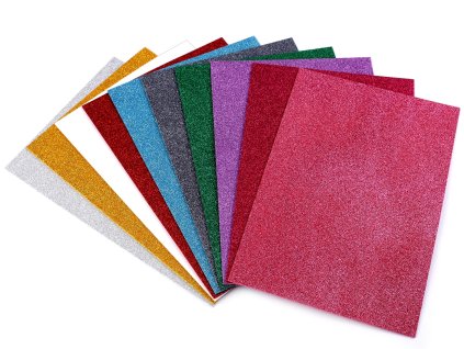 Penová guma Moosgummi s glitrami 20x30 cm (Farba 10 šedá kalná)