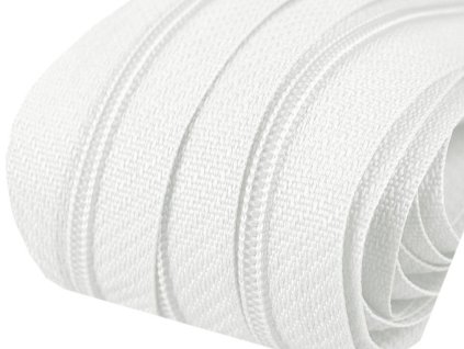 Zips špirálový 3 mm metráž pre bežce typu ASIC (Farba 101 biela)