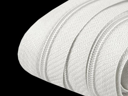 Zips špirálový 3 mm metráž pre bežce typu POL (Farba 101 biela)