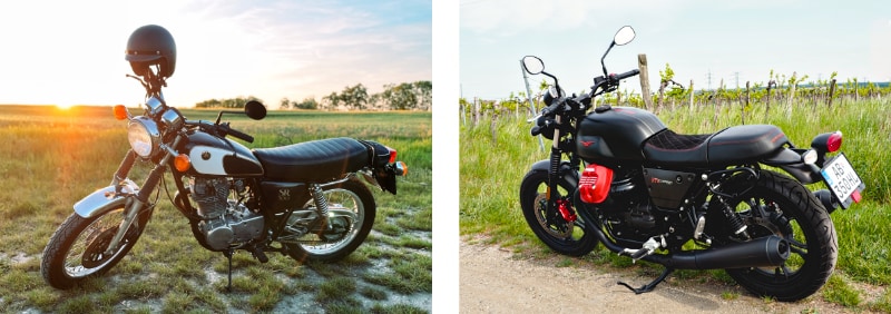 Yamaha SR500 a Moto Guzzi V7 III Carbon