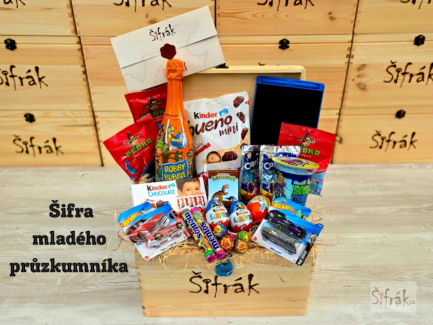 Dárková bedna Šifra mladého průzkumníka – šifrovací hra pro děti plná úkolů, pokladů a dobrodružství