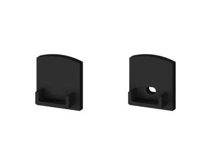 LED profil mini | koncovky | černá | pár (díra+bez díry)