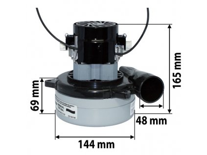 Sací motor turbína 430W 230V s bočním výfukem a by passem