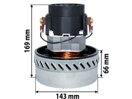 Sací motor-turbína UNI 1200W/230V 2st., 169x143x66 s by-passem - pro vysavače