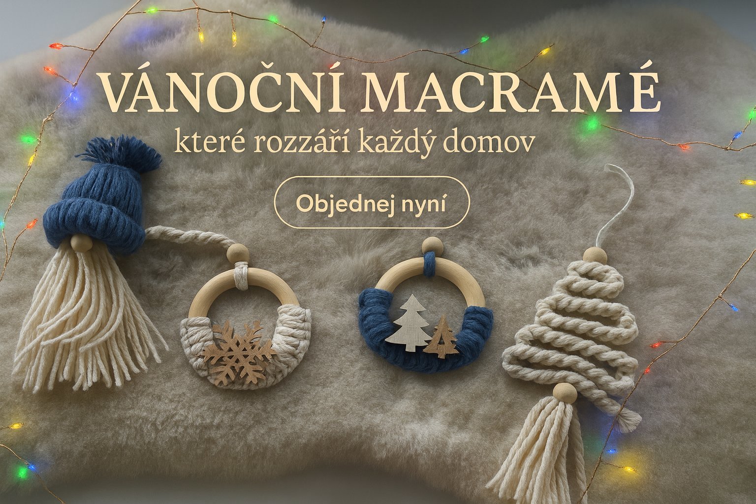 Vánoční macramé ozdoby – ručně vyráběné dekorace nejen na stromeček