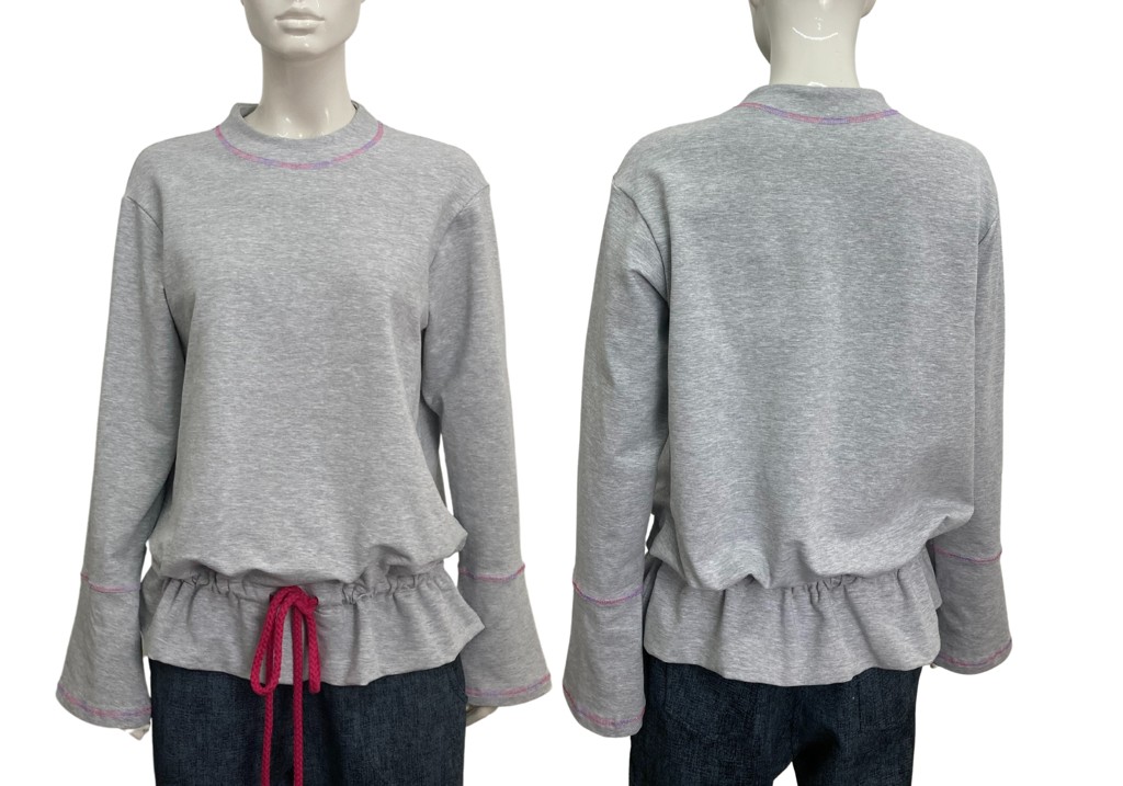 Nový střih a návod na mikinu s vázáním v pase