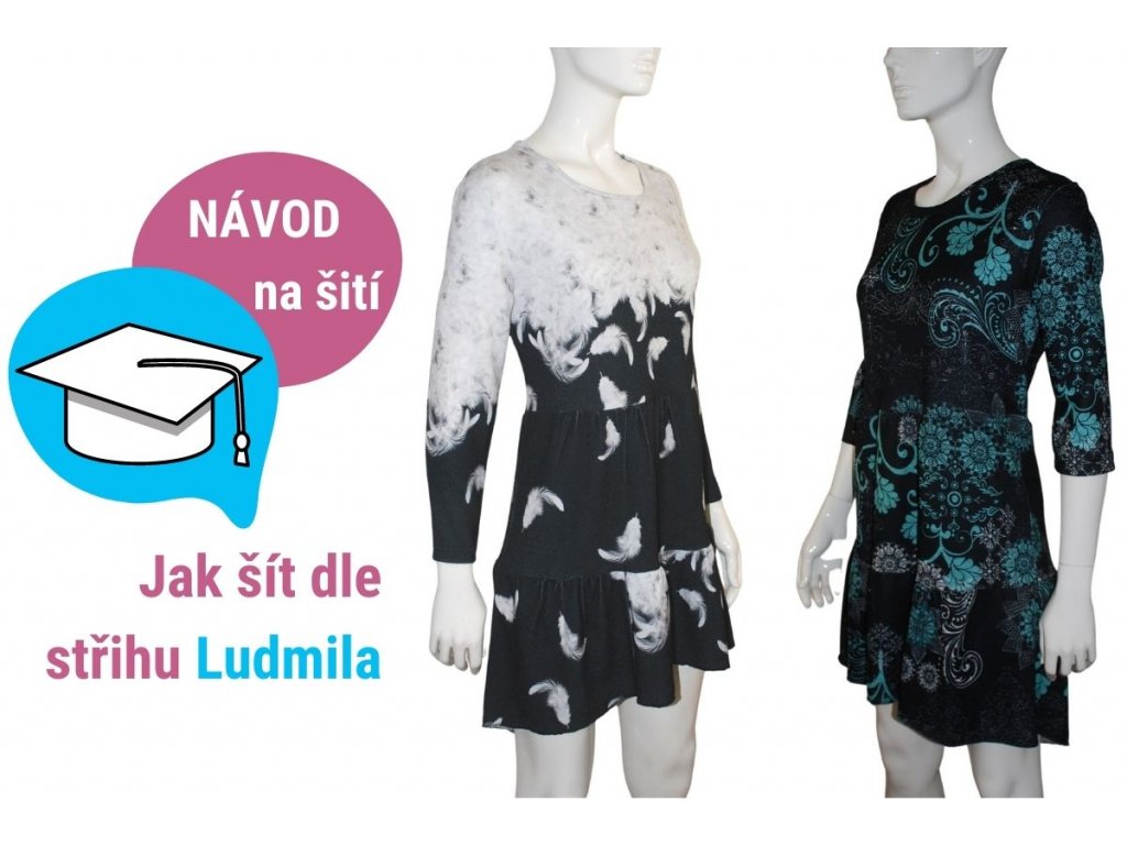 Ludmila, kanýrové šaty - NÁVOD na šití | Šijeme hravě