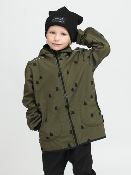 Dětská softshell bunda Les khaki