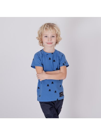 Dětské modré tričko les (Velikost 86/92)